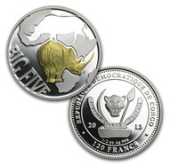 Конго, 120 франков, 2013 год, большая пятерка, 1/2 oz