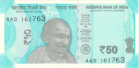 Индия, 50 рупий, 2017-2019 год (Портрет Махатма Ганди)