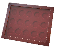 Витрина LOUVRE для 15 монет в капсулах (диаметр 44 мм)