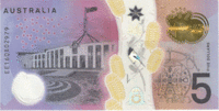 Австралия, 5 долларов, 2016 год, Здание нового Парламента Австралии