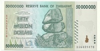 Зимбабве, 50 миллионов долларов, 2008г