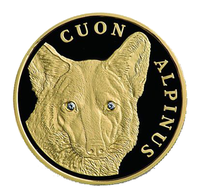 Золотая монета "Красный Волк"