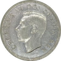 Канада, 1 доллар, 1949 г., "Вхождение Ньюфаундленда в состав Канады", серебро