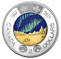 150 лет Конфедерации - Канада 2017, 2 доллара (цветная)
