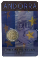 Андорра, 2 евро, 2015 год, 25-летие подписания таможенного соглашения с ЕС