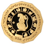 Золотая монета "Год обезьяны" - восточный календарь