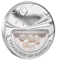 Монета "Сокровища Австралии. Опалы" 2008 год