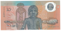 Австралия 10 долларов 1988 год (первая полимерная банкнота в мире)