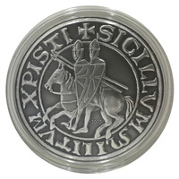 Монета "Рыцари Тамплиеры" - Палау, посеребрение 