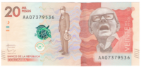 Колумбия, номинал 20000 песо, 2015 год