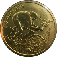 Олимпийские игры в Сиднее, Австралия. 5 долларов, 2000г - "Езда на велосипеде"