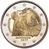 Юбилейные 2 евро 2017 год Словакия - 550-летие Истрополитанского Университета
