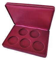 Коробка замшевая на 5 монет в капсулах (диаметр 46 мм)