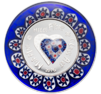Монета "Миллефиори" серии Glass Art с мозаичным стеклом
