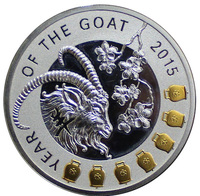 Серебряная монета "Год Козы" - о.Ниуэ