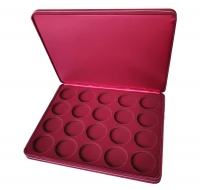 Коробка замшевая на 20 монет в капсулах (диаметр 46 мм)