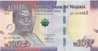 Нигерия, 100 наира, 2014 год. Юбилейная