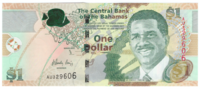 Багамские острова, номинал 1 доллар, 2015 год