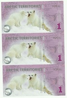 Арктика, 1 доллар, полимер. Тройная банкнота.