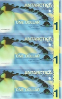 Антарктика, 1 доллар, полимер. Тройная банкнота
