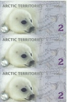 Арктика, 2 доллара, полимер. Тройная банкнота.