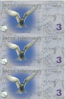 Арктика, 3 доллара, полимер. Тройная банкнота.