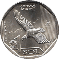  Андский кондор, 1 соль, Перу, 2017