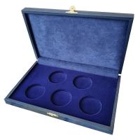Коробка кожзам Sapfir для 5 монет в капсулах (диаметр 46 мм)