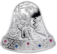 Монета Колокольчик с кристаллами Swarovski