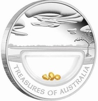 Монета "Сокровища Австралии. Самородки золота" 2010 год