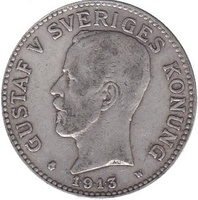 Швеция, 2 кроны, Густав V 1913