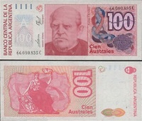 100 cien Australies, Аргентина, до 1991 года