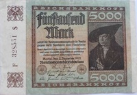 5000 марок, 1922 год, Германия