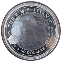 "100-летие Титаника" - монета с перламутром 5oz, Фиджи