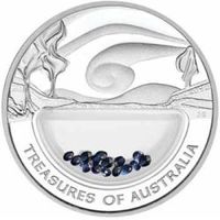 Монета "Сокровища Австралии. Сапфиры" 2007 год