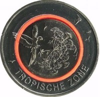 Тропическая зона - монета 5 евро с полимерным кольцом