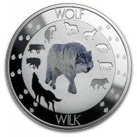 Волк (WOLF) серия "Символы природы" - о.Ниуэ, серебро, 2015 год